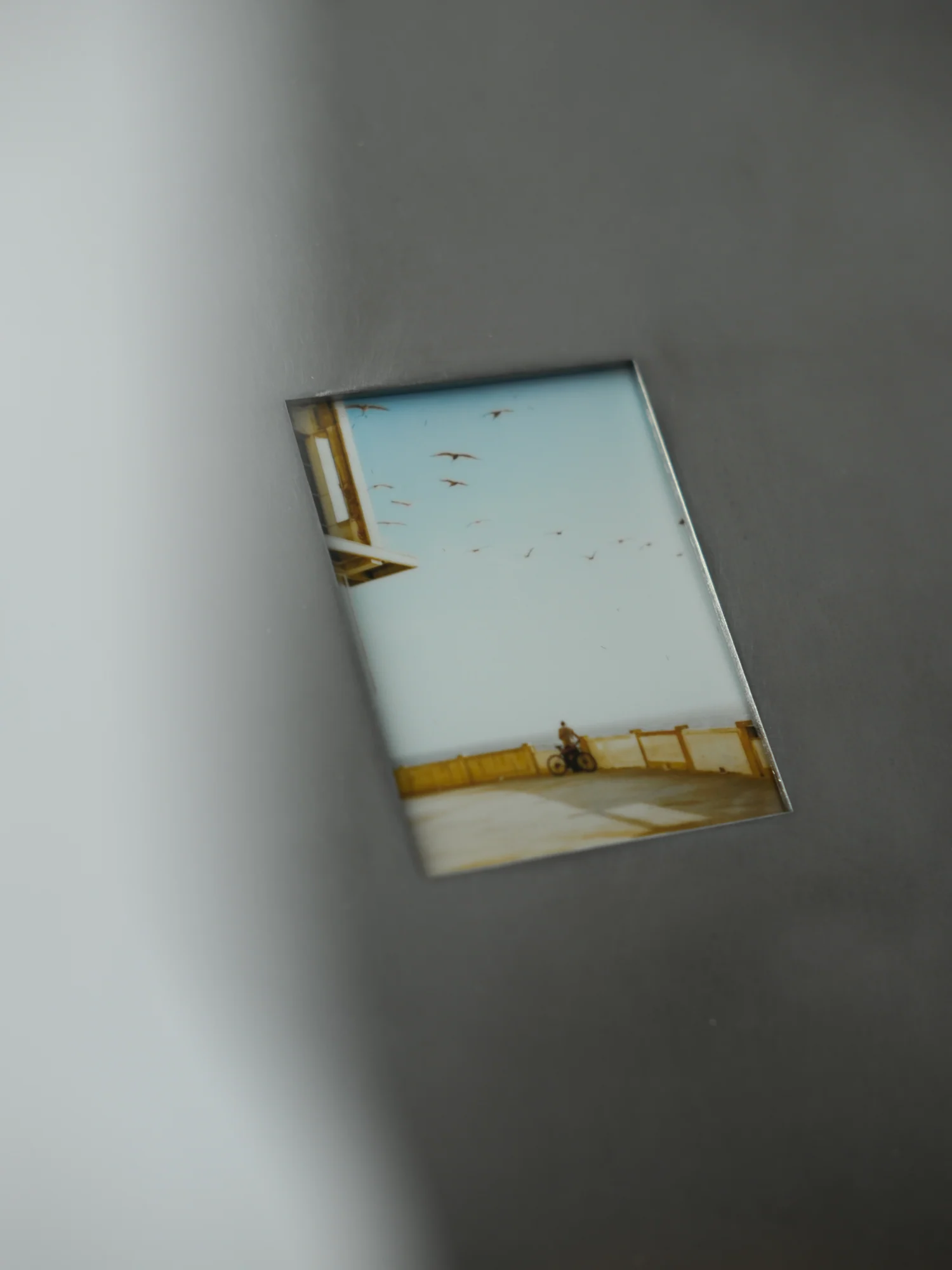 Close detail of an Instax Mini photograph inside the Oddjoy Memory Frame